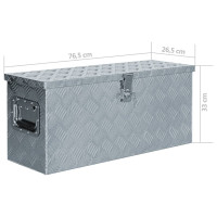 Produktbild för Förvaringslåda aluminium 76,5x26,5x33 cm silver