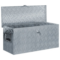 Produktbild för Förvaringslåda aluminium 80x30x35 cm silver