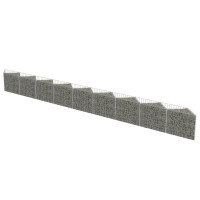 Miniatyr av produktbild för Gabionmur i galvaniserat stål 630x30x50 cm