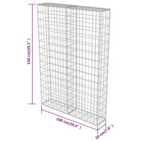 Produktbild för Gabionmur i galvaniserat stål 100x20x150 cm