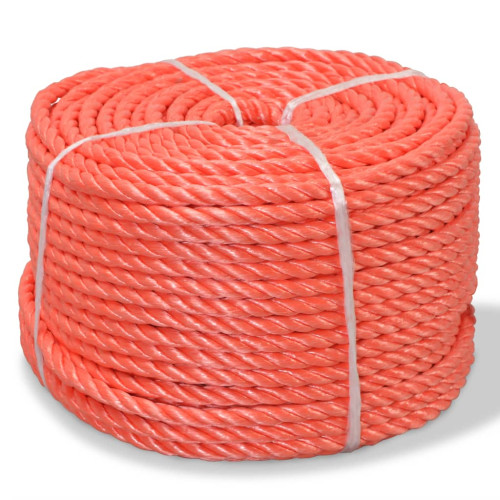 vidaXL Tvinnat rep i polypropylen 8 mm 500 m orange