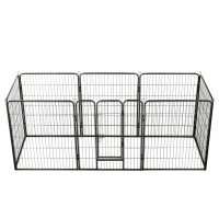Produktbild för Hundhage 8 paneler stål 80x100 cm svart
