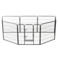 Produktbild för Hundhage 8 paneler stål 80x80 cm svart