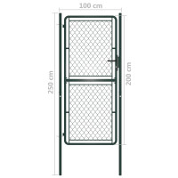 Produktbild för Trädgårdsgrind stål 100x200 cm grön