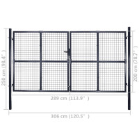 Miniatyr av produktbild för Nätgrind för trädgård galvaniserat stål 289x200 cm grå