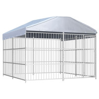 Produktbild för Hundgård för utomhusbruk med tak 300x300x200 cm