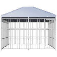 Produktbild för Hundgård för utomhusbruk med tak 300x300x200 cm