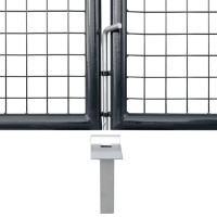 Produktbild för Nätgrind för trädgård galvaniserat stål 289x100 cm grå