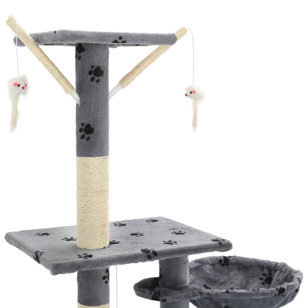 Produktbild för Katträd med klöspelare i sisal 230-250 cm tassavtryck grå