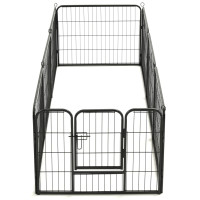 Produktbild för Hundhage 8 paneler stål 60x80 cm svart