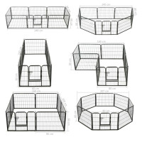 Produktbild för Hundhage 8 paneler stål 60x80 cm svart