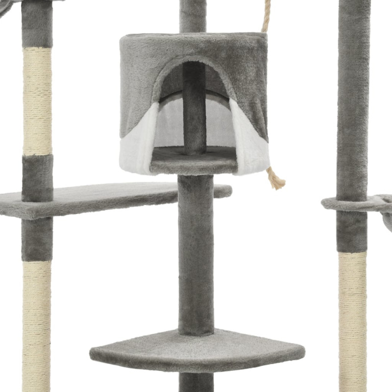 Produktbild för Klösträd med sisalpelare 203 cm grå och vit