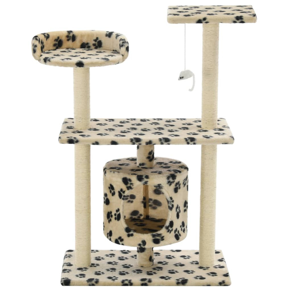 Produktbild för Klösträd med sisalpelare 95 cm tassavtryck beige