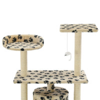 Produktbild för Klösträd med sisalpelare 95 cm tassavtryck beige