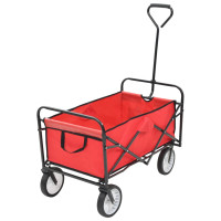 Produktbild för Hopfällbar handvagn stål röd