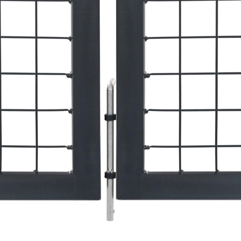 Produktbild för Grind med stolpar stål 350x120 cm antracit