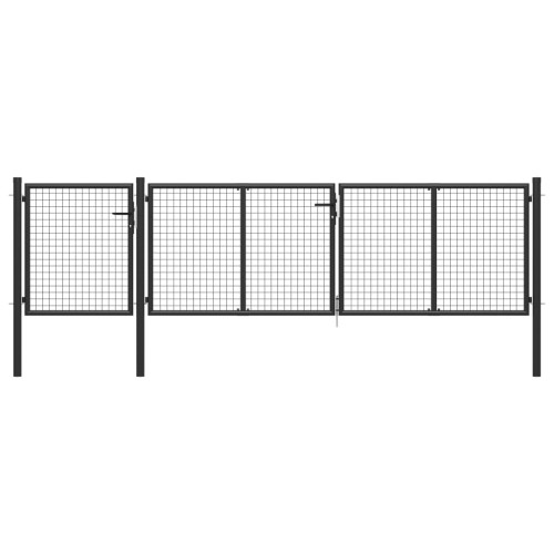 vidaXL Trädgårdsgrind stål 400x75 cm antracit - Grindar & Staket