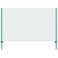 Produktbild för Stängsel med stolpar stål 25x2 m grön