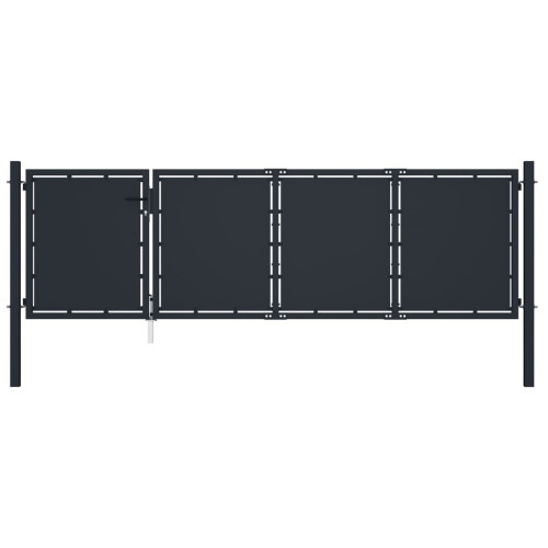 vidaXL Trädgårdsgrind stål 350x100 cm antracit - Grindar & Staket