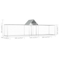 Produktbild för Hönsbur 5x1x1,5 m galvaniserat stål