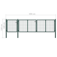 Produktbild för Trädgårdsgrind stål 400x100 cm grön