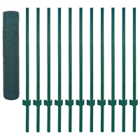 Miniatyr av produktbild för Stängsel med stolpar stål 25x0,75 m grön