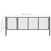 Produktbild för Trädgårdsgrind stål 350x100 cm antracit