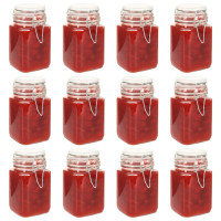 Miniatyr av produktbild för Syltburkar i glas med lock 12 st 260 ml