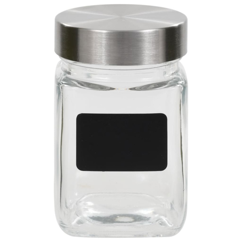 Produktbild för Förvaringsburkar i glas med etiketter 24 st 300 ml