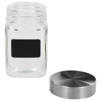 Miniatyr av produktbild för Förvaringsburkar i glas med etiketter 24 st 300 ml
