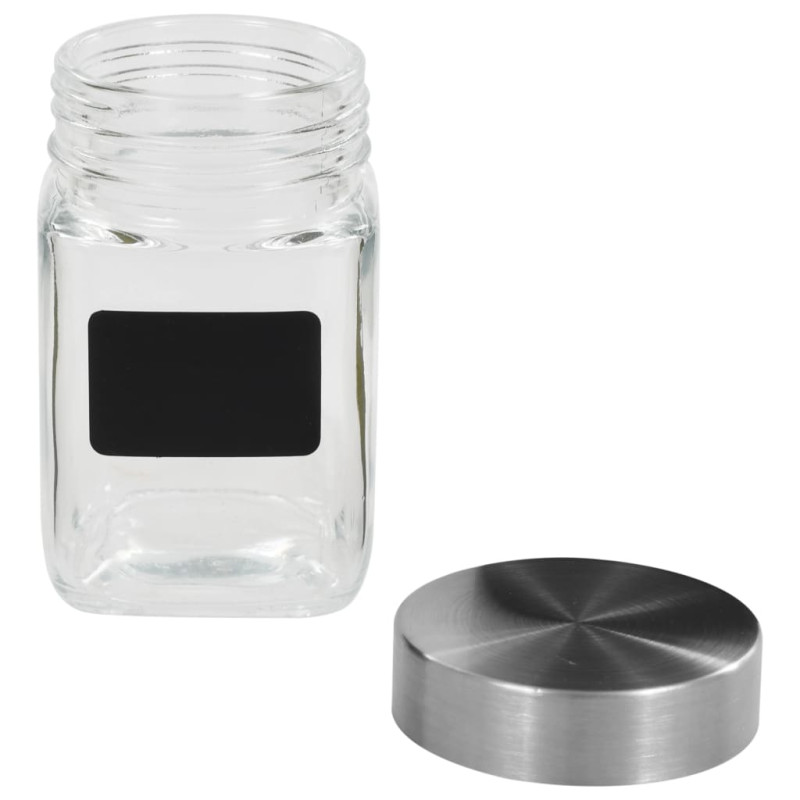 Produktbild för Förvaringsburkar i glas med etiketter 12 st 300 ml