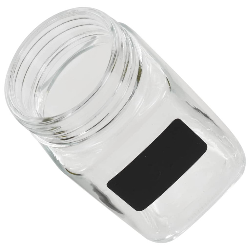 Produktbild för Förvaringsburkar i glas med etiketter 12 st 300 ml