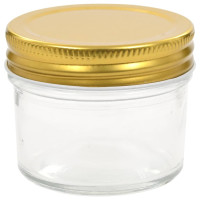Produktbild för Syltburkar i glas med guldfärgade lock 96 st 110 ml