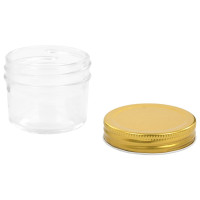 Produktbild för Syltburkar i glas med guldfärgade lock 96 st 110 ml