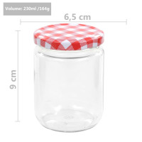 Miniatyr av produktbild för Syltburkar i glas med vita och röda lock 48 st 230 ml