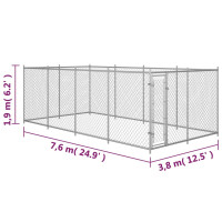 Produktbild för Hundgård för utomhusbruk 7,6x3,8x1,9 m