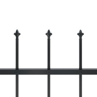 Produktbild för Trädgårdsstaket med spjuttopp stål 1,7x0.8 m svart
