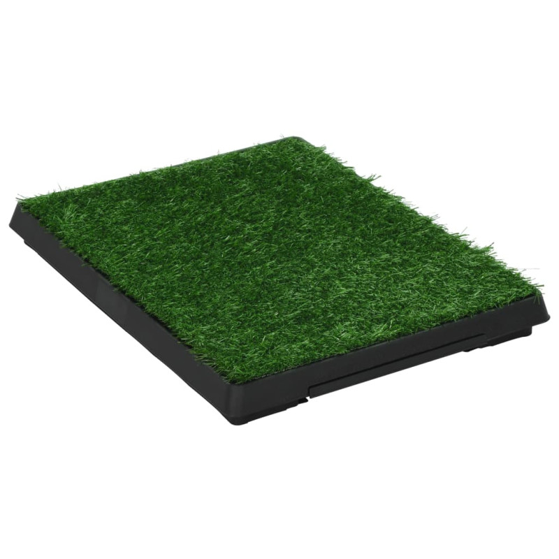 Produktbild för Djurtoalett med tråg & konstgräs grön 63x50x7 cm WC