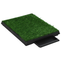 Miniatyr av produktbild för Djurtoalett med tråg & konstgräs grön 63x50x7 cm WC