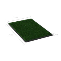 Miniatyr av produktbild för Djurtoalett 2 st med tråg & konstgräs grön 76x51x3 cm WC