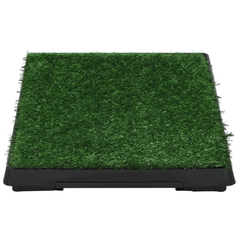 Produktbild för Djurtoalett med tråg & konstgräs grön 76x51x3 cm WC