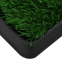 Miniatyr av produktbild för Djurtoalett med tråg & konstgräs grön 76x51x3 cm WC