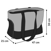 Miniatyr av produktbild för FLAMINGO Transportväska för djur Cilou 4 grå 47x21x30 cm