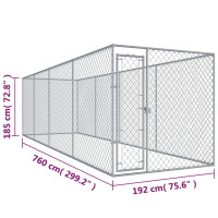 Produktbild för Hundkennel för utomhusbruk 760x192x185 cm