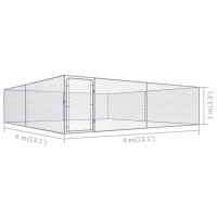 Produktbild för Hundgård för utomhusbruk galvaniserat stål 4x4x1 m