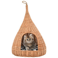 Produktbild för Kattkoja med dyna 40x60 cm naturlig pil tipi