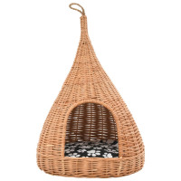 Produktbild för Kattkoja med dyna 40x60 cm naturlig pil tipi