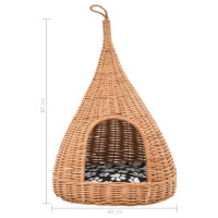 Produktbild för Kattkoja med dyna 40x60 cm naturlig pil tipi