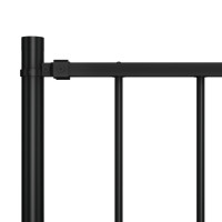 Produktbild för Staketpanel med stolpar pulverlackerat stål 1,7x1,25 m svart