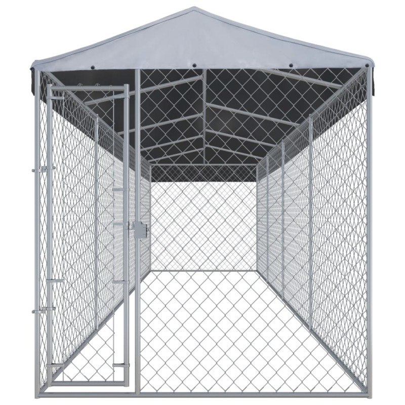 Produktbild för Hundkennel för utomhusbruk med tak 760x190x225 cm